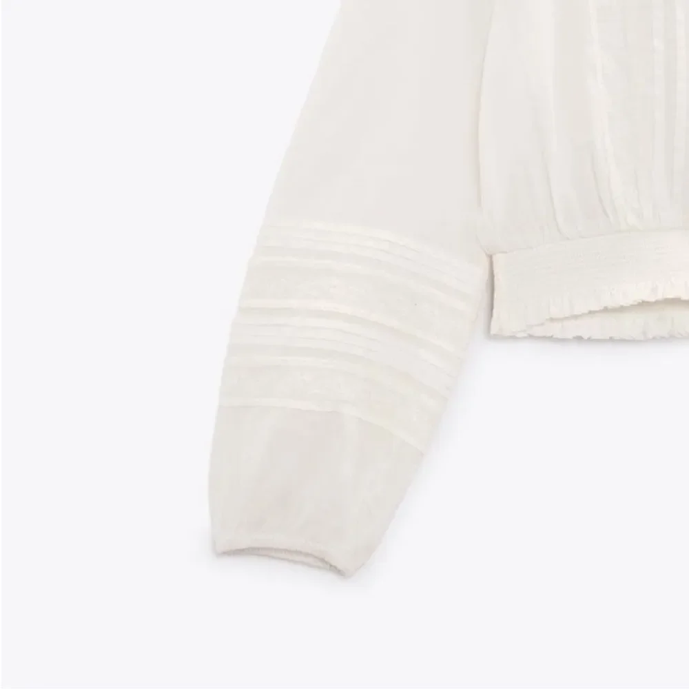 Zara cotton viscose blend long sleeve top